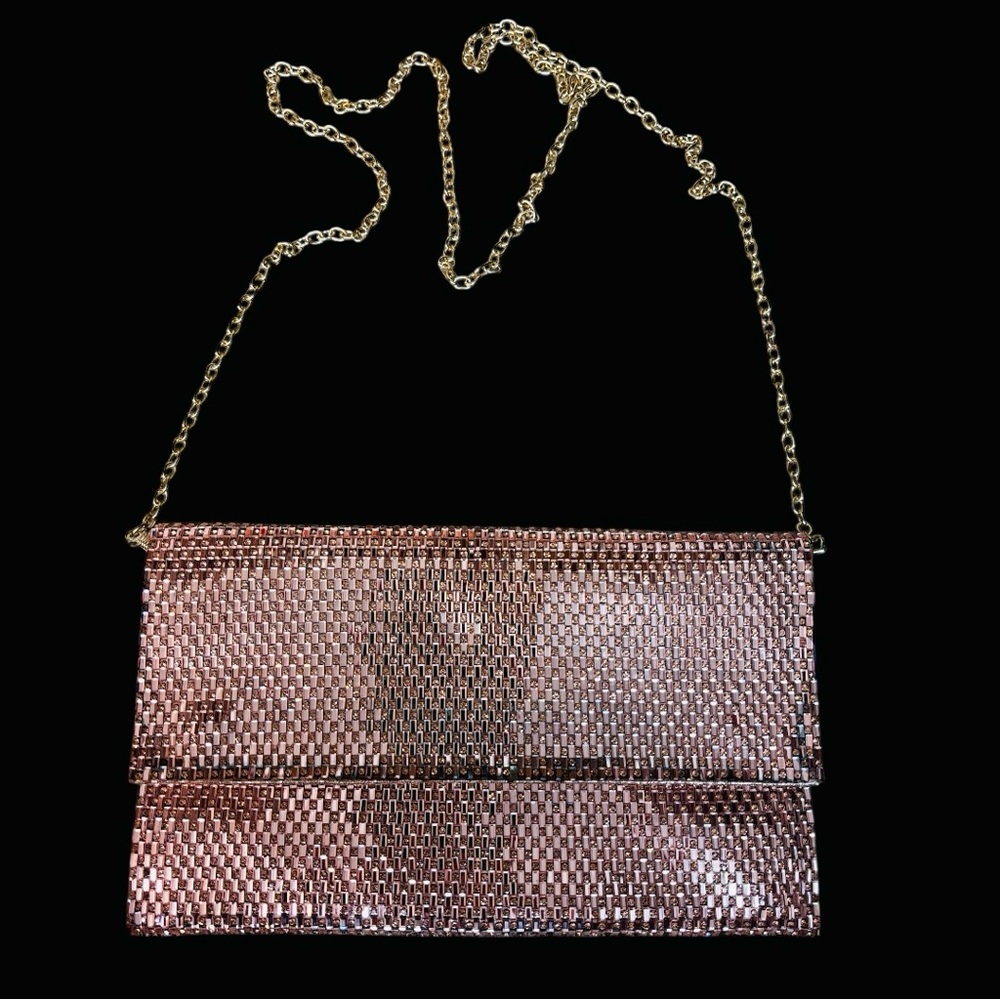 Luxurious Pink and Gold Evening Clutch